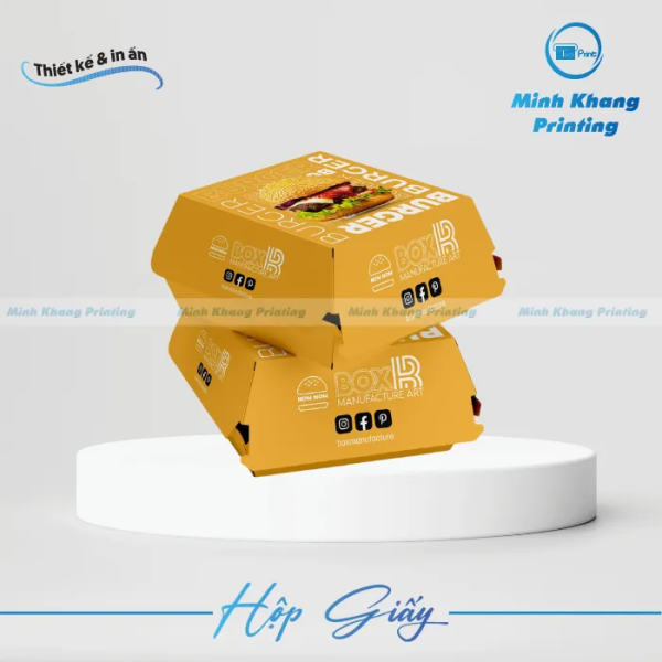 19+ Mẫu Hộp Giấy Đựng Hamburger Đẹp, Sáng Tạo & Độc Đáo