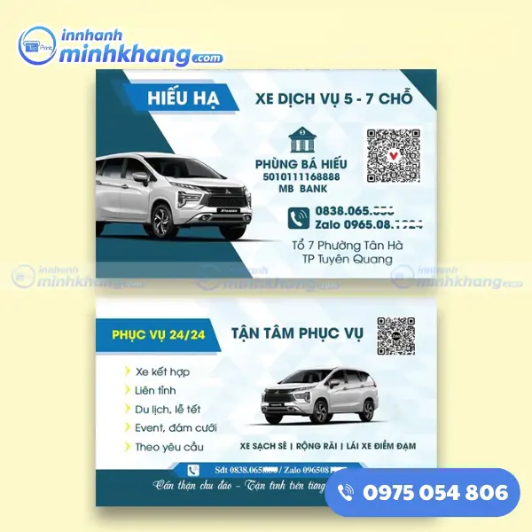 Mẫu Name Card Cá Nhân Dành Cho Taxi