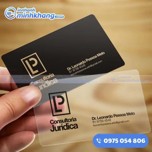 Mẫu Name Card Làm Từ Giấy Nhựa PVC/ Nhựa Trong Suốt