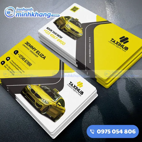 Mẫu name card taxi hỗ trợ nhận diện thương hiệu