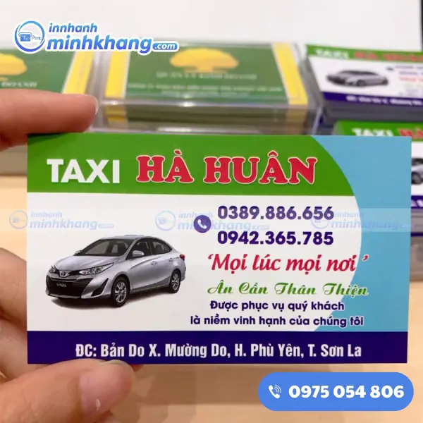 Mẫu name card taxi mẫu phổ biến - Taxi Hà Huân