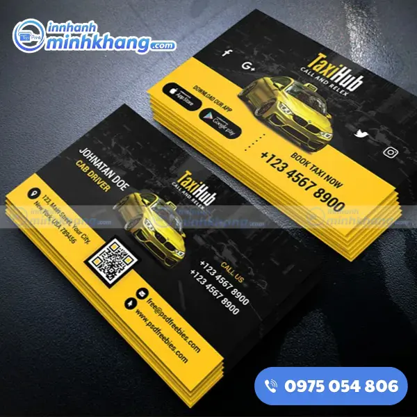 Mẫu name card taxi thiết kế chuyên nghiệp