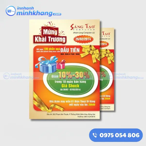 Mẫu tờ rơi khai trương trung tâm tiếng anh