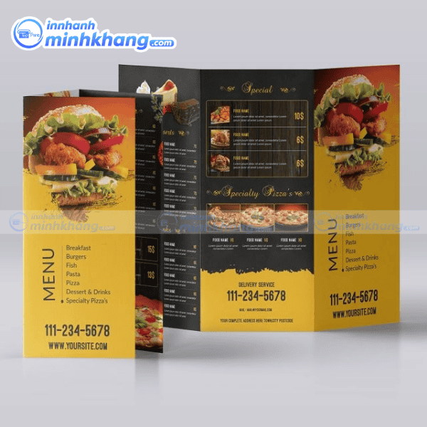 Mẫu brochure menu giới thiệu món ăn