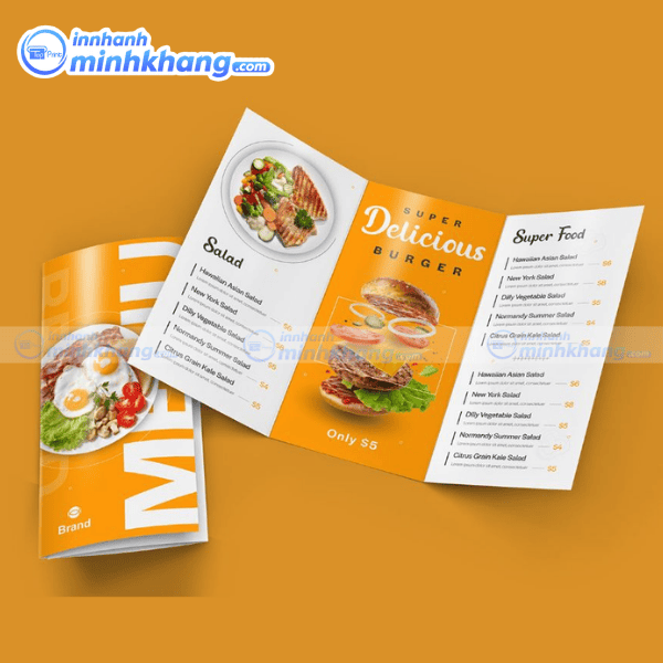 Mẫu thiết kế brochure menu theo yêu cầu