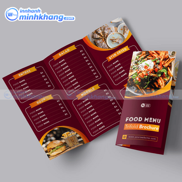 Mẫu brochure menu bố cục rõ ràng dễ nhìn