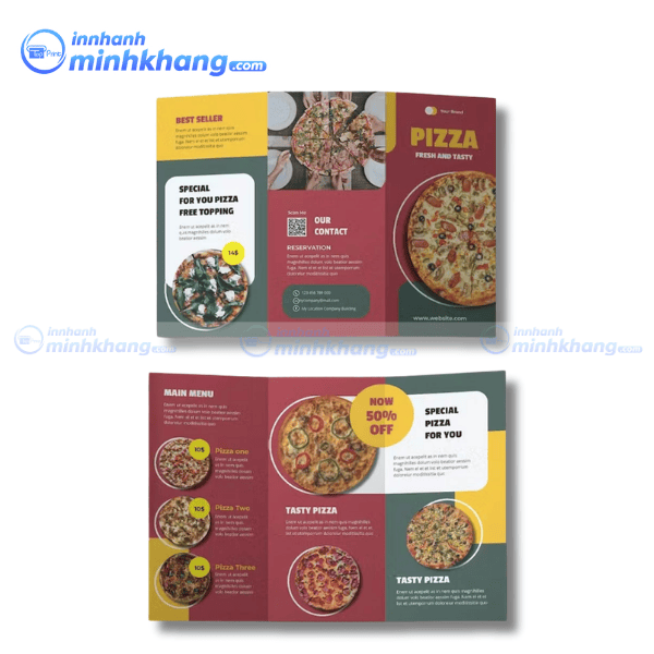 Mẫu brochure pizza menu fast food