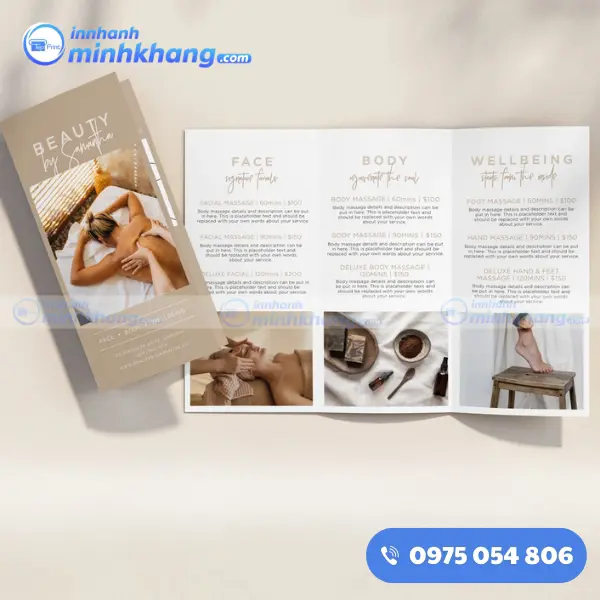 Mẫu brochure spa gấp ba đẹp