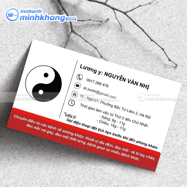 Mẫu card visit đông y thiết kế truyền thống