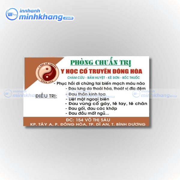 Mẫu card visit đông y mang phong cách y học cổ truyền