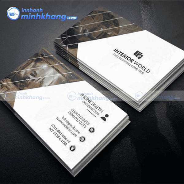 Mẫu card visit kiến trúc sư phủ UV sang trọng và chuyên nghiệp