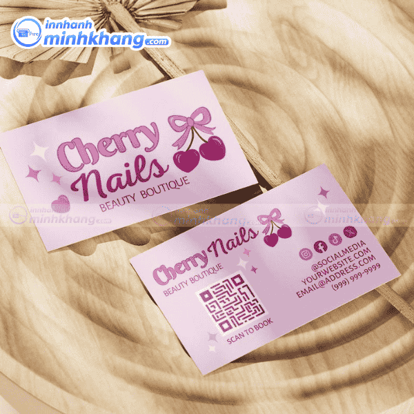 Mẫu card visit nail thiết kế logo nổi bật thương hiệu