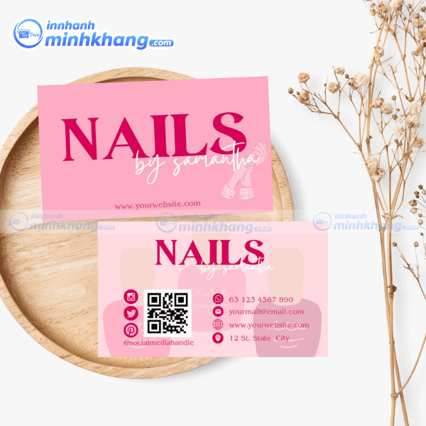 Mẫu thiết kế name card nail chuyên nghiệp cho tiệm nail