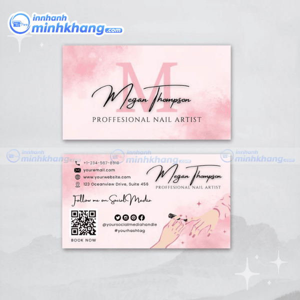 Mẫu card visit nail salon phong cách hiện đại và tinh tế