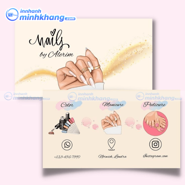 Mẫu card visit nail thiết kế sáng tạo tạo ấn tượng mạnh