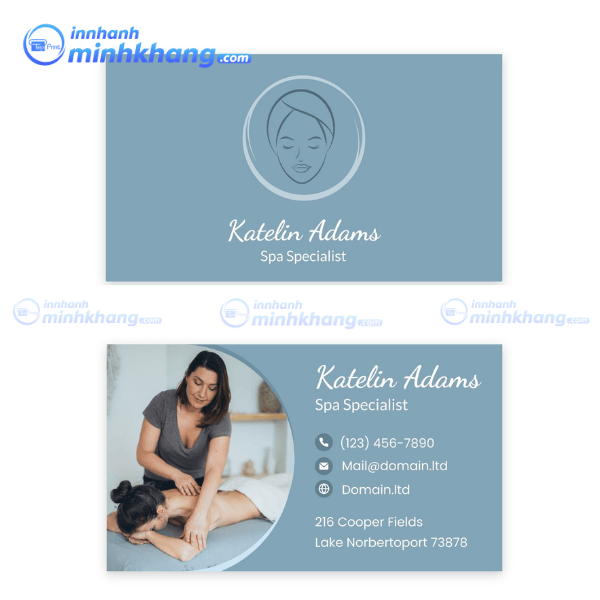 Mẫu name card spa nail mi thiết kế tối giản dễ ghi nhớ thương hiệu - Katelin Adams