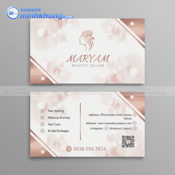 Mẫu card visit spa đẹp thiết kế sang trọng và tinh tế - Maryam