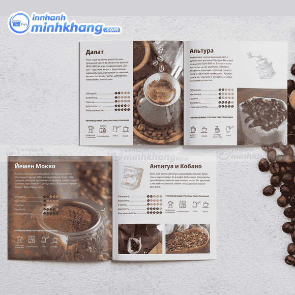 Mẫu catalogue coffee trình bày menu hấp dẫn