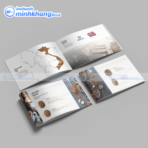 Mẫu catalogue coffee gia công cán màng đẹp