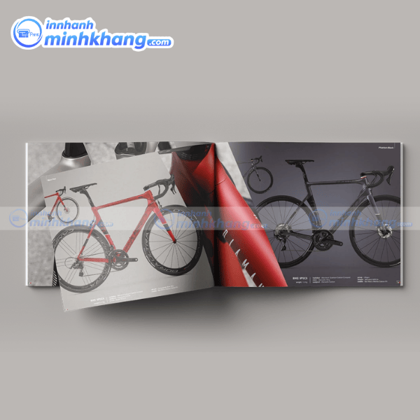 Mẫu catalogue xe đạp giấy couche hiển thị hình ảnh rõ nét