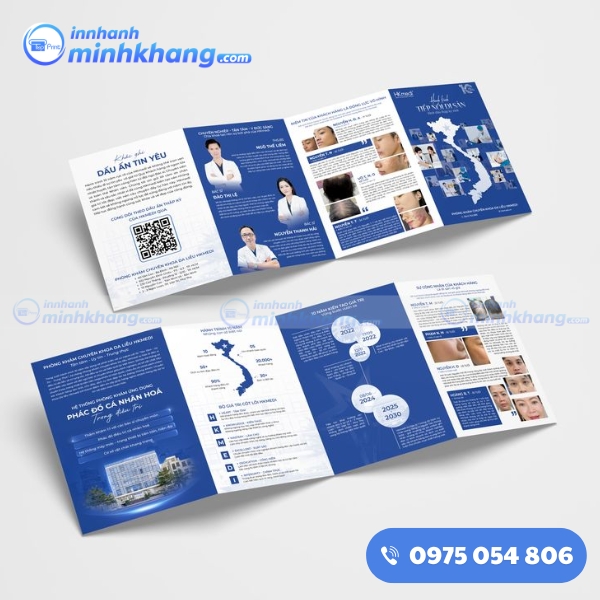Mẫu brochure y tế dạng zic-zac 8 mặt dễ marketing thương hiệu