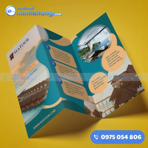 Mẫu brochure du lịch tờ gấp 3 dạng zic-zac
