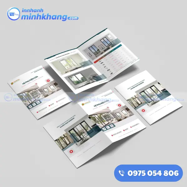 Mẫu tờ rơi nội thất giấy Bristol 300gsm gấp 2