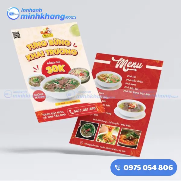 Mẫu tờ rơi khai trương dành cho quán ăn