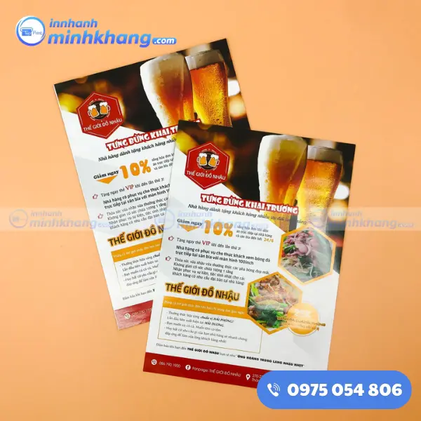 Mẫu tờ rơi khai trương quán Thế Giới Đồ Nhậu