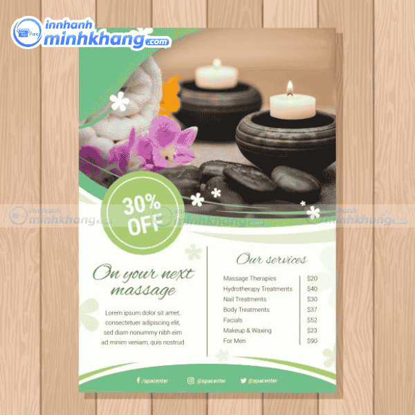 Mẫu thiết kế tờ rơi spa phong cách nhẹ nhàng tinh tế