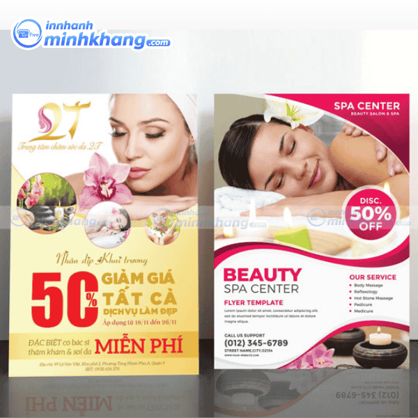 Mẫu tờ rơi spa khuyến mãi dịch vụ làm đẹp