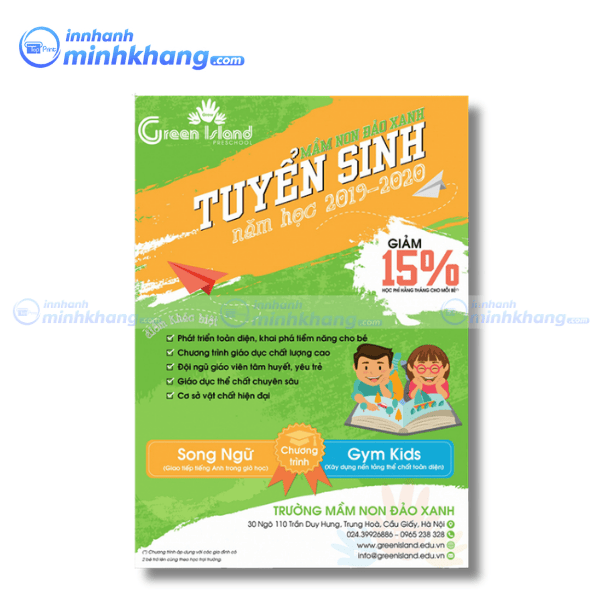 Mẫu tờ rơi tuyển sinh mầm non đẹp mắt