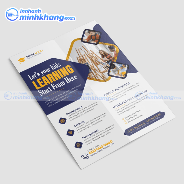 Mẫu thiết kế tờ rơi tuyển sinh mầm non chuyên nghiệp