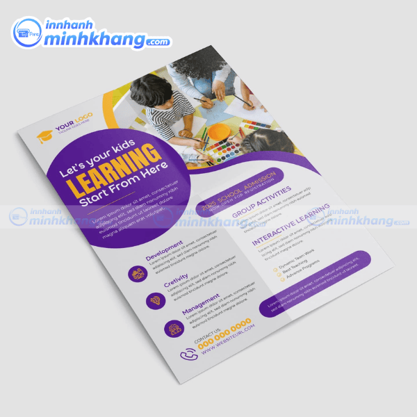 Mẫu tờ rơi tuyển sinh mầm non phong cách hiện đại