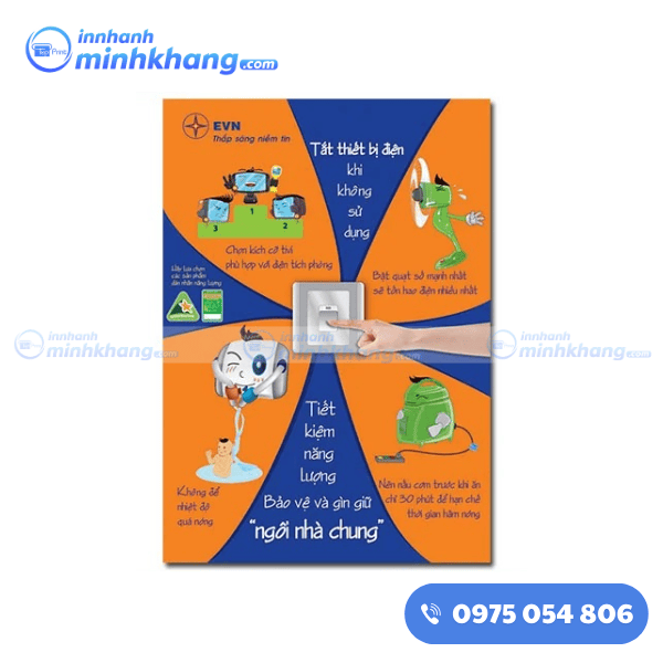 Mẫu tờ rơi tuyên truyền tiết kiệm điện nước của cơ quan nhà nước 
