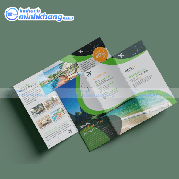 Mẫu thiết kế brochure du lịch giấy couche bóng