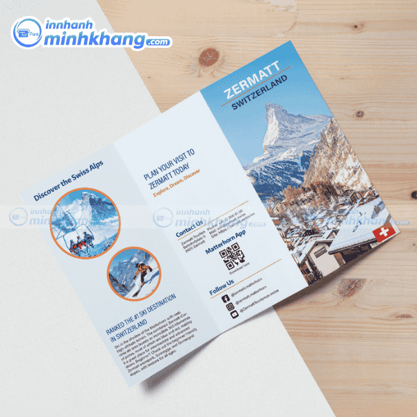 Mẫu brochure du lịch gấp 3 khổ A5 đẹp mắt