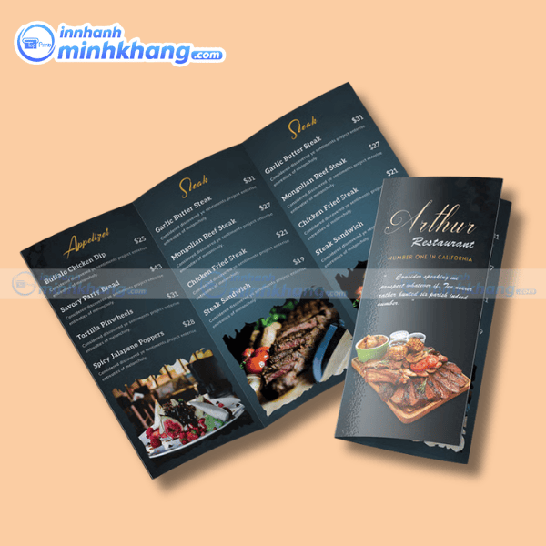 Mẫu brochure nhà hàng phong cách tối giản