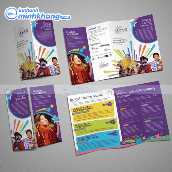 Mẫu brochure trung tâm tiếng anh màu sắc nổi bật