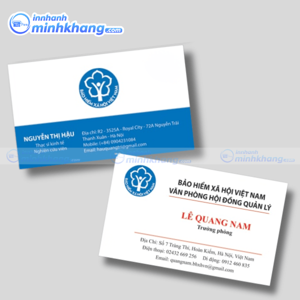Mẫu card visit bảo hiểm xã hội Việt Nam chuyên nghiệp
