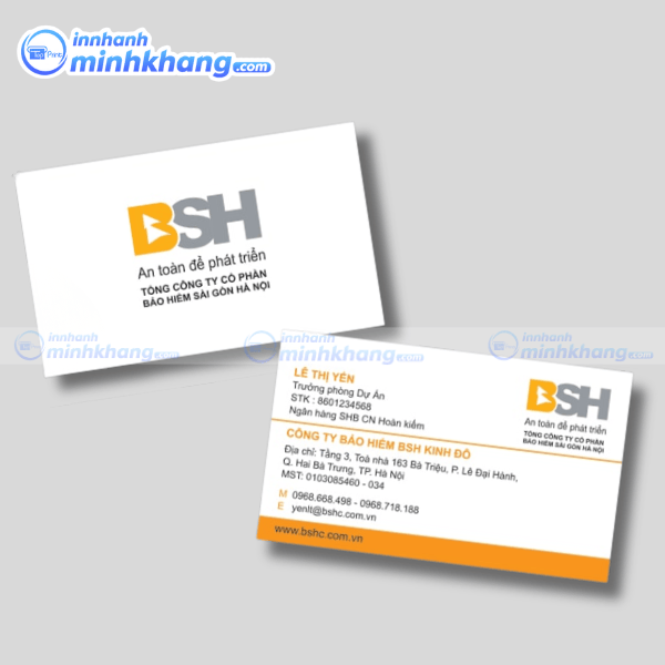 Mẫu thiết kế card visit bảo hiểm hiện đại bảo - bảo hiểm Sài Gòn Hà Nội BSH 