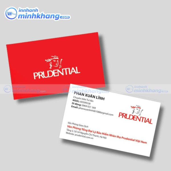 Mẫu card visit tư vấn bảo hiểm nhân thọ Prudential