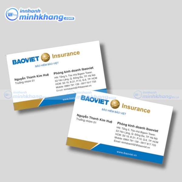 Mẫu thiết kế name card bảo hiểm chuyên nghiệp - Bảo hiểm Báo Việt