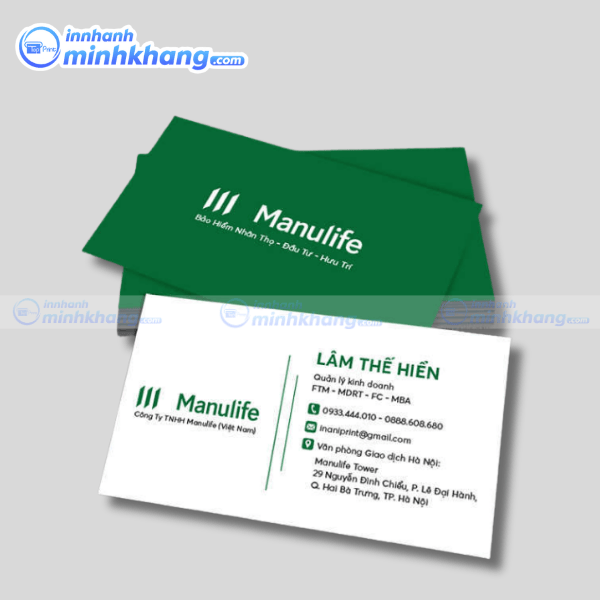 Mẫu card visit bảo hiểm nhân thọ đẹp - Bảo hiểm Manulife