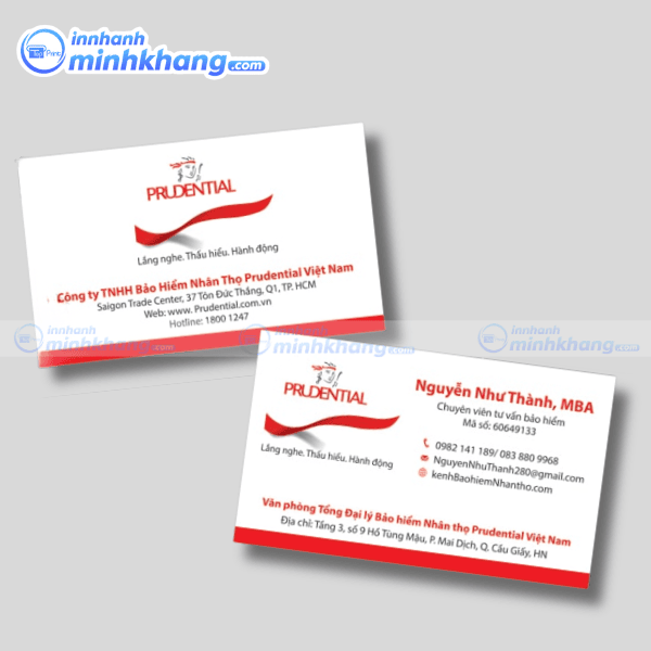 Mẫu card visit bảo hiểm nhân viên tư vấn
