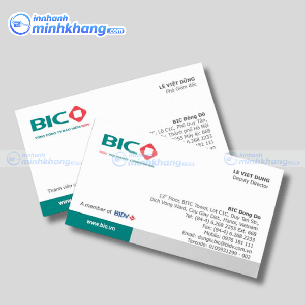 Mẫu card visit bảo hiểm công ty tài chính - Bảo hiểm BIC