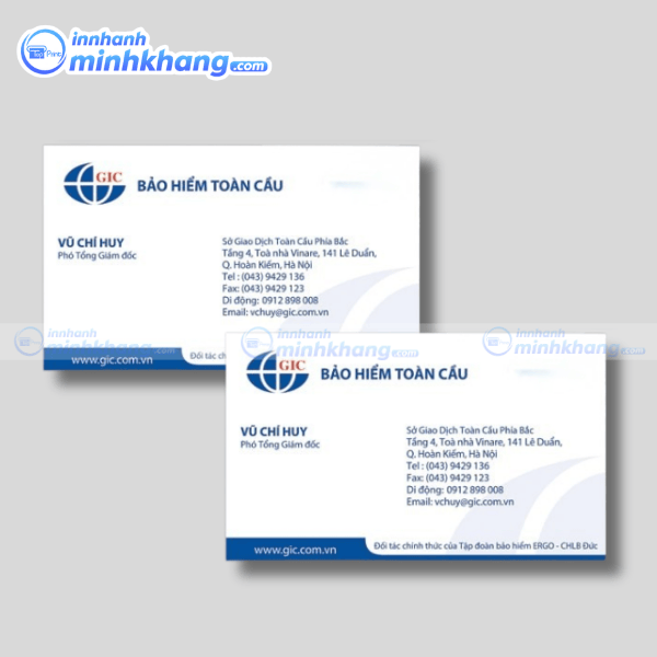 Mẫu card visit bảo hiểm thiết kế tối giản - Bảo hiểm toàn cầu GIC
