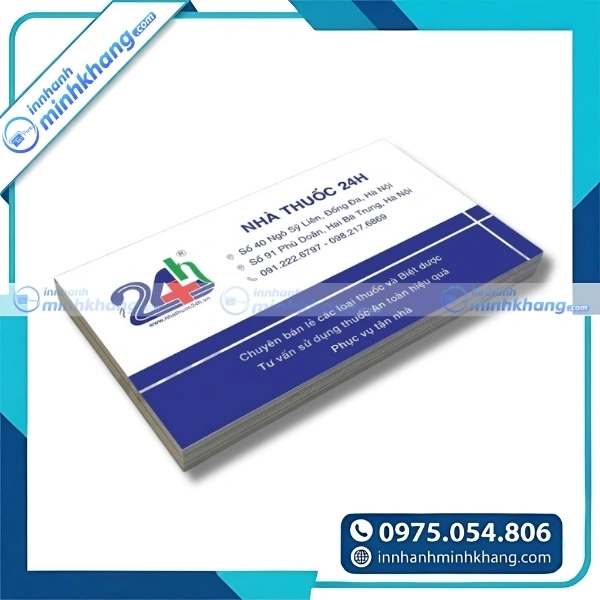 Mẫu card visit nhà thuốc màu xanh dương hiện đại