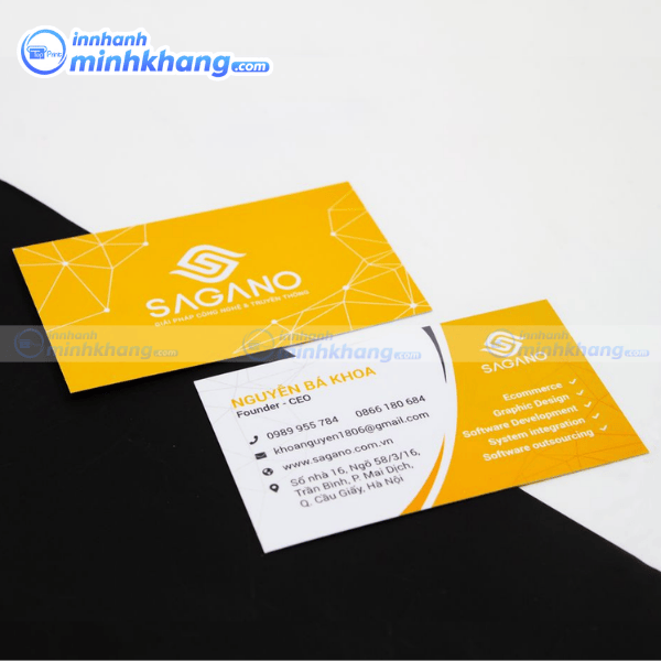 Mẫu card visit song ngữ in offset chất lượng cao - SAGANO