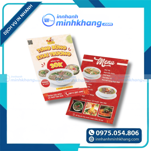 Mẫu tờ rơi khai trương cửa hàng phở 